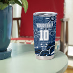 Personalized Geelong Cats Rugby Mascot Tumbler Cup Aboriginal Dot Art - Dreamtime Football Mascot