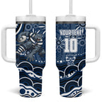 Personalized Geelong Cats Rugby Mascot Tumbler With Handle Aboriginal Dot Art - Dreamtime Football Mascot