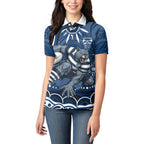 Personalized Geelong Cats Rugby Mascot Women Polo Shirt Aboriginal Dot Art - Dreamtime Football Mascot