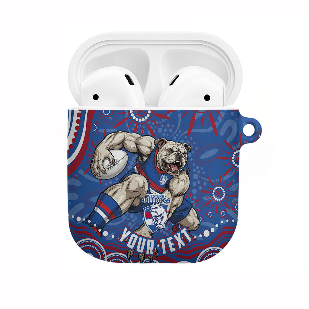 Personalized Western Bulldogs Football Mascot AirPods Case Aboriginal Dot Art - Dreamtime Football Mascot