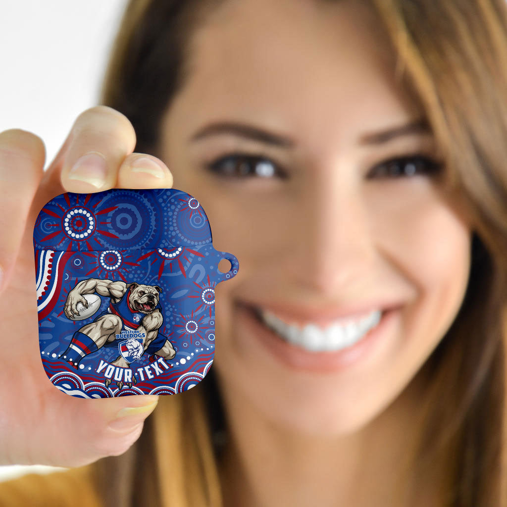 Personalized Western Bulldogs Football Mascot AirPods Case Aboriginal Dot Art - Dreamtime Football Mascot
