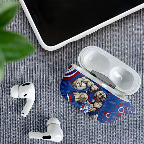 Personalized Western Bulldogs Football Mascot AirPods Case Aboriginal Dot Art - Dreamtime Football Mascot