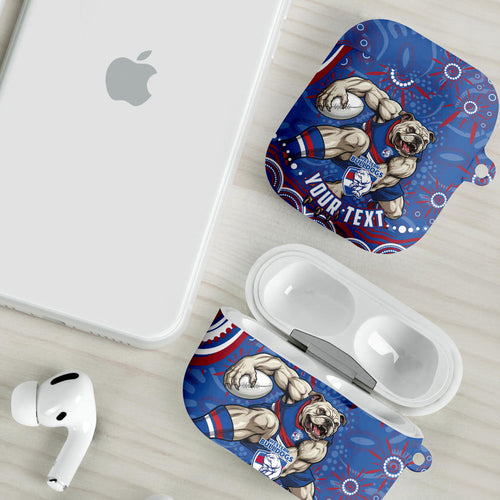 Personalized Western Bulldogs Football Mascot AirPods Case Aboriginal Dot Art - Dreamtime Football Mascot