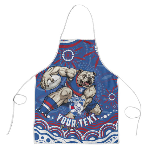 Personalized Western Bulldogs Football Mascot Apron Aboriginal Dot Art - Dreamtime Football Mascot