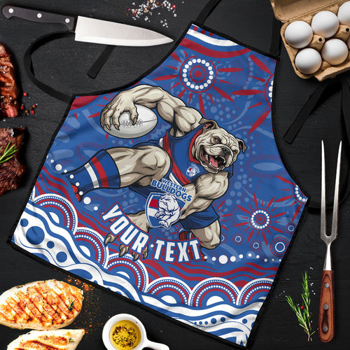 Personalized Western Bulldogs Football Mascot Apron Aboriginal Dot Art - Dreamtime Football Mascot