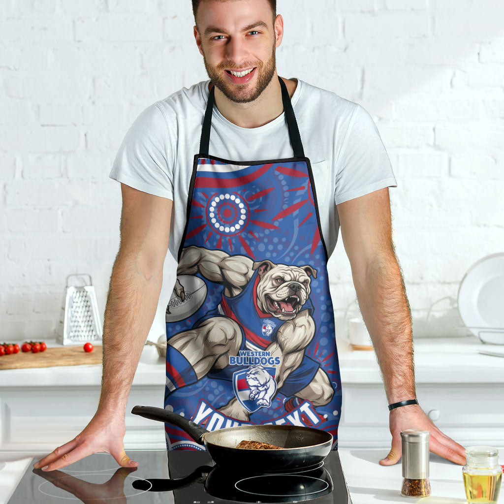 Personalized Western Bulldogs Football Mascot Apron Aboriginal Dot Art - Dreamtime Football Mascot