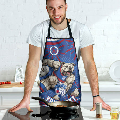 Personalized Western Bulldogs Football Mascot Apron Aboriginal Dot Art - Dreamtime Football Mascot