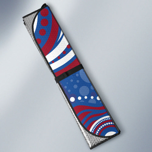 Personalized Western Bulldogs Football Mascot Auto Sun Shade Aboriginal Dot Art - Dreamtime Football Mascot