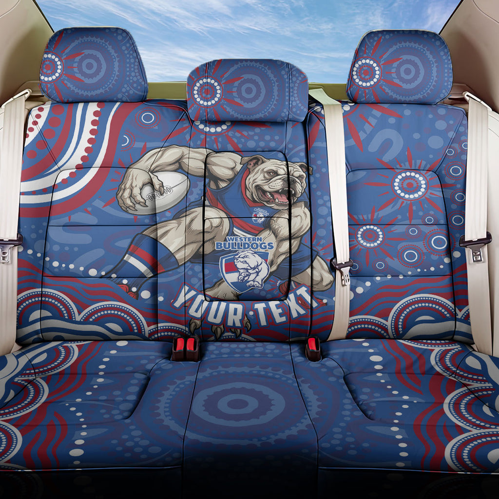 Personalized Western Bulldogs Football Mascot Back Car Seat Cover Aboriginal Dot Art - Dreamtime Football Mascot