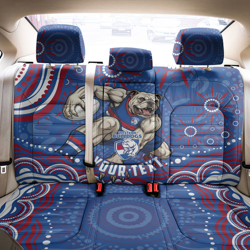 Personalized Western Bulldogs Football Mascot Back Car Seat Cover Aboriginal Dot Art - Dreamtime Football Mascot