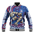 Personalized Western Bulldogs Football Mascot Baseball Jacket Aboriginal Dot Art - Dreamtime Football Mascot