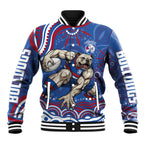 Personalized Western Bulldogs Football Mascot Baseball Jacket Aboriginal Dot Art - Dreamtime Football Mascot