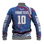 Personalized Western Bulldogs Football Mascot Baseball Jacket Aboriginal Dot Art - Dreamtime Football Mascot