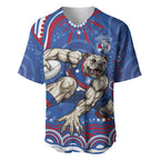 Personalized Western Bulldogs Football Mascot Baseball Jersey Aboriginal Dot Art - Dreamtime Football Mascot