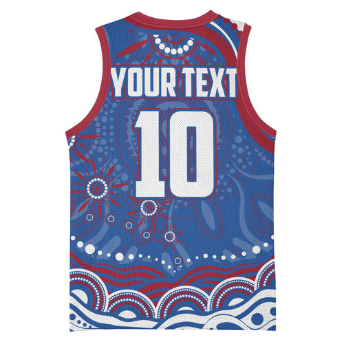 Personalized Western Bulldogs Football Mascot Basketball Jersey Aboriginal Dot Art - Dreamtime Football Mascot