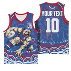 Personalized Western Bulldogs Football Mascot Basketball Jersey Aboriginal Dot Art - Dreamtime Football Mascot