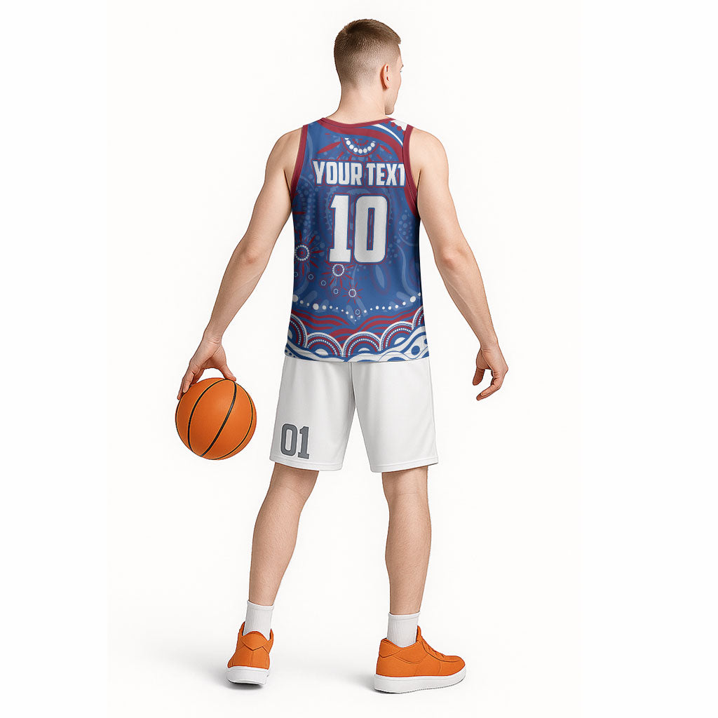 Personalized Western Bulldogs Football Mascot Basketball Jersey Aboriginal Dot Art - Dreamtime Football Mascot