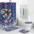 Personalized Western Bulldogs Football Mascot Bathroom Set Aboriginal Dot Art - Dreamtime Football Mascot