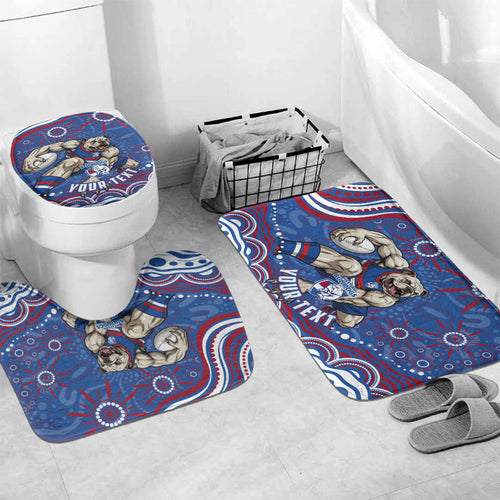 Personalized Western Bulldogs Football Mascot Bathroom Set Aboriginal Dot Art - Dreamtime Football Mascot