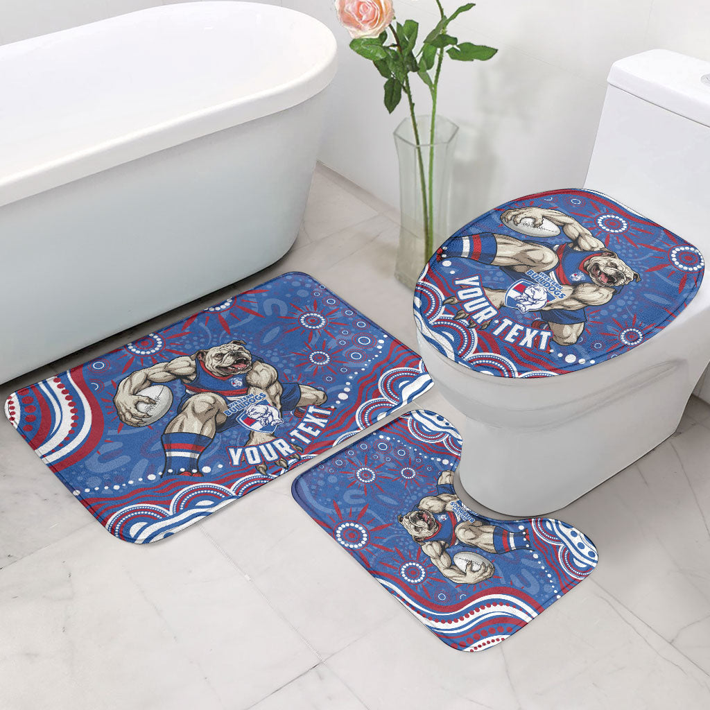 Personalized Western Bulldogs Football Mascot Bathroom Set Aboriginal Dot Art - Dreamtime Football Mascot