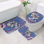 Personalized Western Bulldogs Football Mascot Bathroom Set Aboriginal Dot Art - Dreamtime Football Mascot