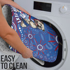Personalized Western Bulldogs Football Mascot Bathroom Set Aboriginal Dot Art - Dreamtime Football Mascot