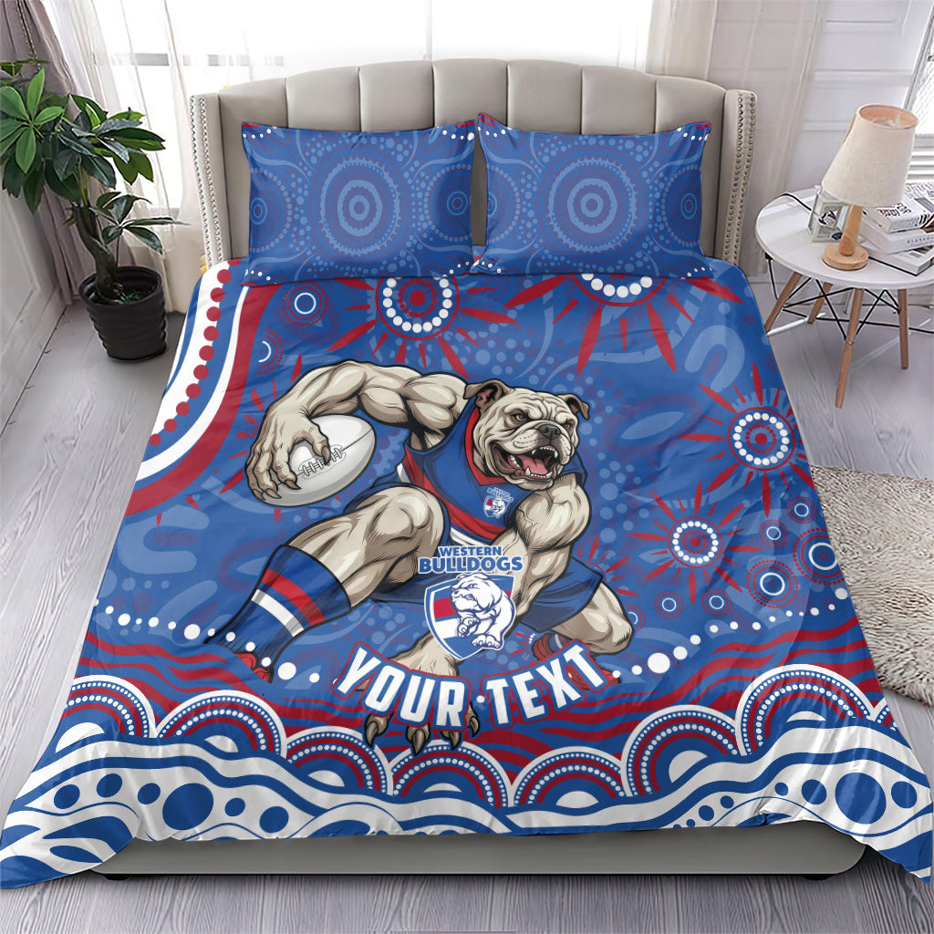 Personalized Western Bulldogs Football Mascot Bedding Set Aboriginal Dot Art - Dreamtime Football Mascot