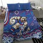 Personalized Western Bulldogs Football Mascot Bedding Set Aboriginal Dot Art - Dreamtime Football Mascot