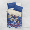 Personalized Western Bulldogs Football Mascot Bedding Set Aboriginal Dot Art - Dreamtime Football Mascot