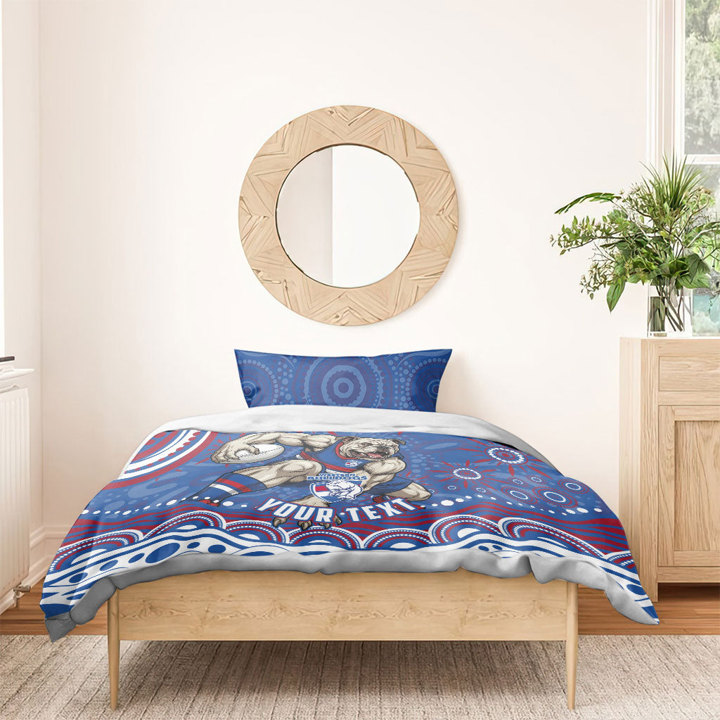 Personalized Western Bulldogs Football Mascot Bedding Set Aboriginal Dot Art - Dreamtime Football Mascot