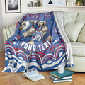 Personalized Western Bulldogs Football Mascot Blanket Aboriginal Dot Art - Dreamtime Football Mascot