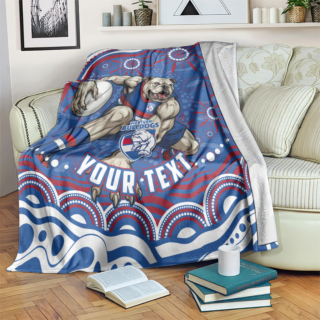 Personalized Western Bulldogs Football Mascot Blanket Aboriginal Dot Art - Dreamtime Football Mascot