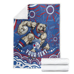Personalized Western Bulldogs Football Mascot Blanket Aboriginal Dot Art - Dreamtime Football Mascot