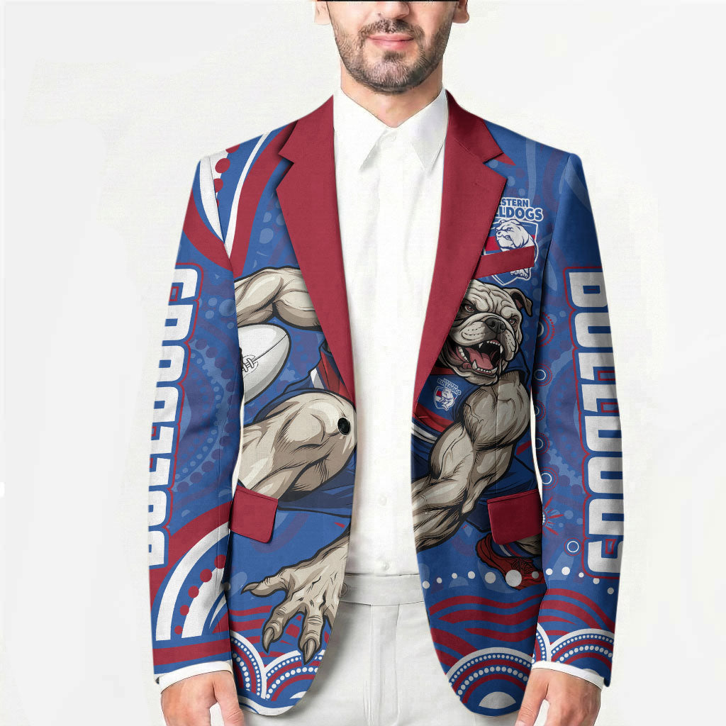 Personalized Western Bulldogs Football Mascot Blazer Aboriginal Dot Art - Dreamtime Football Mascot