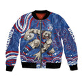 Personalized Western Bulldogs Football Mascot Bomber Jacket Aboriginal Dot Art - Dreamtime Football Mascot
