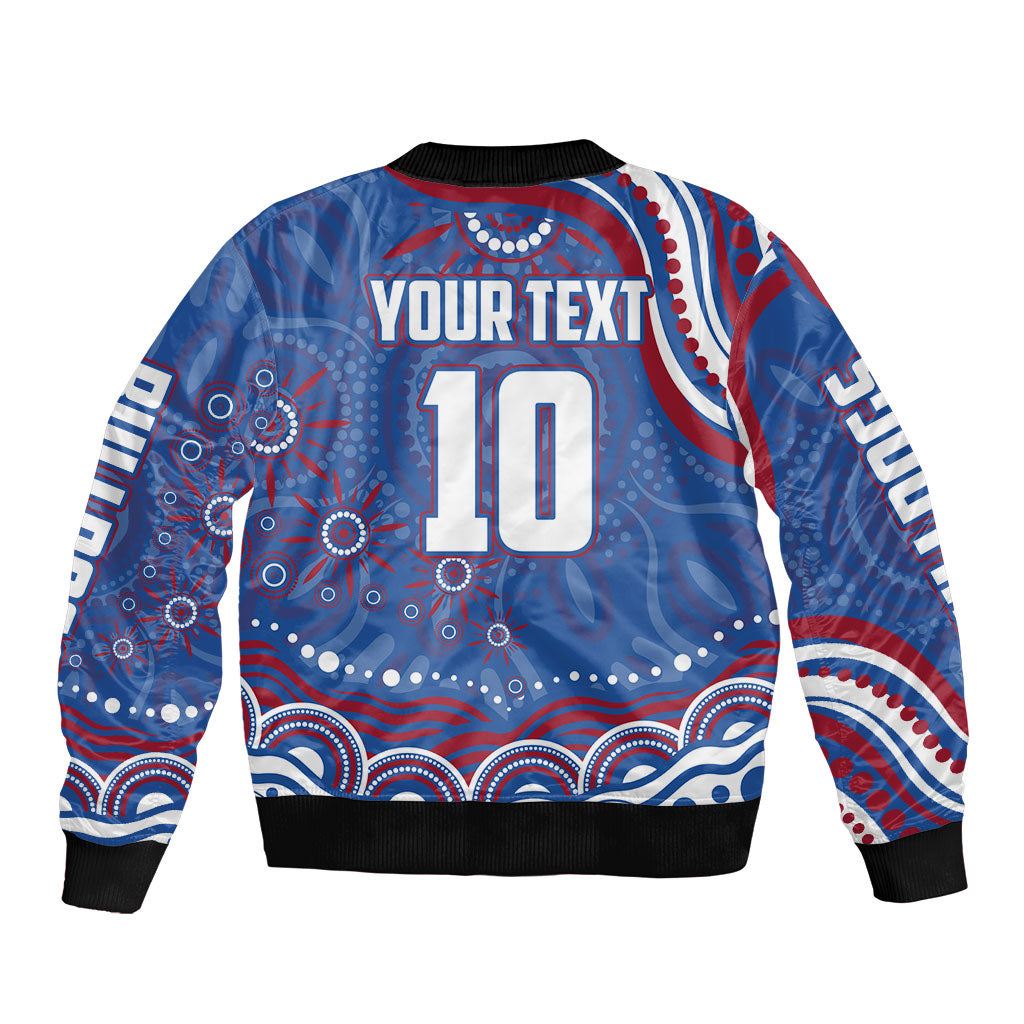 Personalized Western Bulldogs Football Mascot Bomber Jacket Aboriginal Dot Art - Dreamtime Football Mascot
