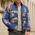 Personalized Western Bulldogs Football Mascot Bomber Puffer Jacket Aboriginal Dot Art - Dreamtime Football Mascot