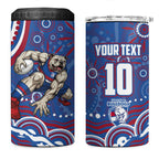 Personalized Western Bulldogs Football Mascot 4 in 1 Can Cooler Tumbler Aboriginal Dot Art - Dreamtime Football Mascot