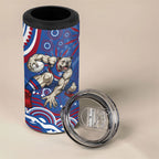 Personalized Western Bulldogs Football Mascot 4 in 1 Can Cooler Tumbler Aboriginal Dot Art - Dreamtime Football Mascot