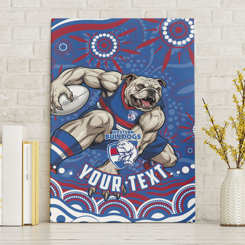 Personalized Western Bulldogs Football Mascot Canvas Wall Art Aboriginal Dot Art - Dreamtime Football Mascot