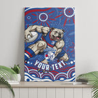 Personalized Western Bulldogs Football Mascot Canvas Wall Art Aboriginal Dot Art - Dreamtime Football Mascot