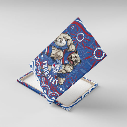 Personalized Western Bulldogs Football Mascot Canvas Wall Art Aboriginal Dot Art - Dreamtime Football Mascot