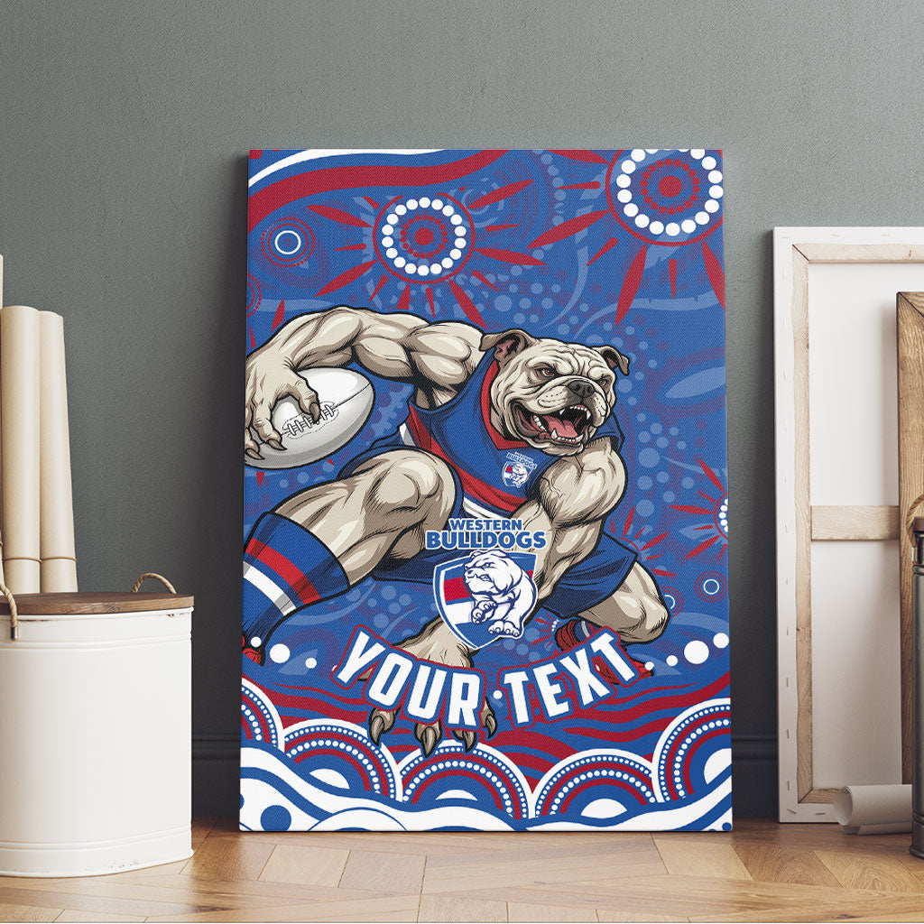 Personalized Western Bulldogs Football Mascot Canvas Wall Art Aboriginal Dot Art - Dreamtime Football Mascot