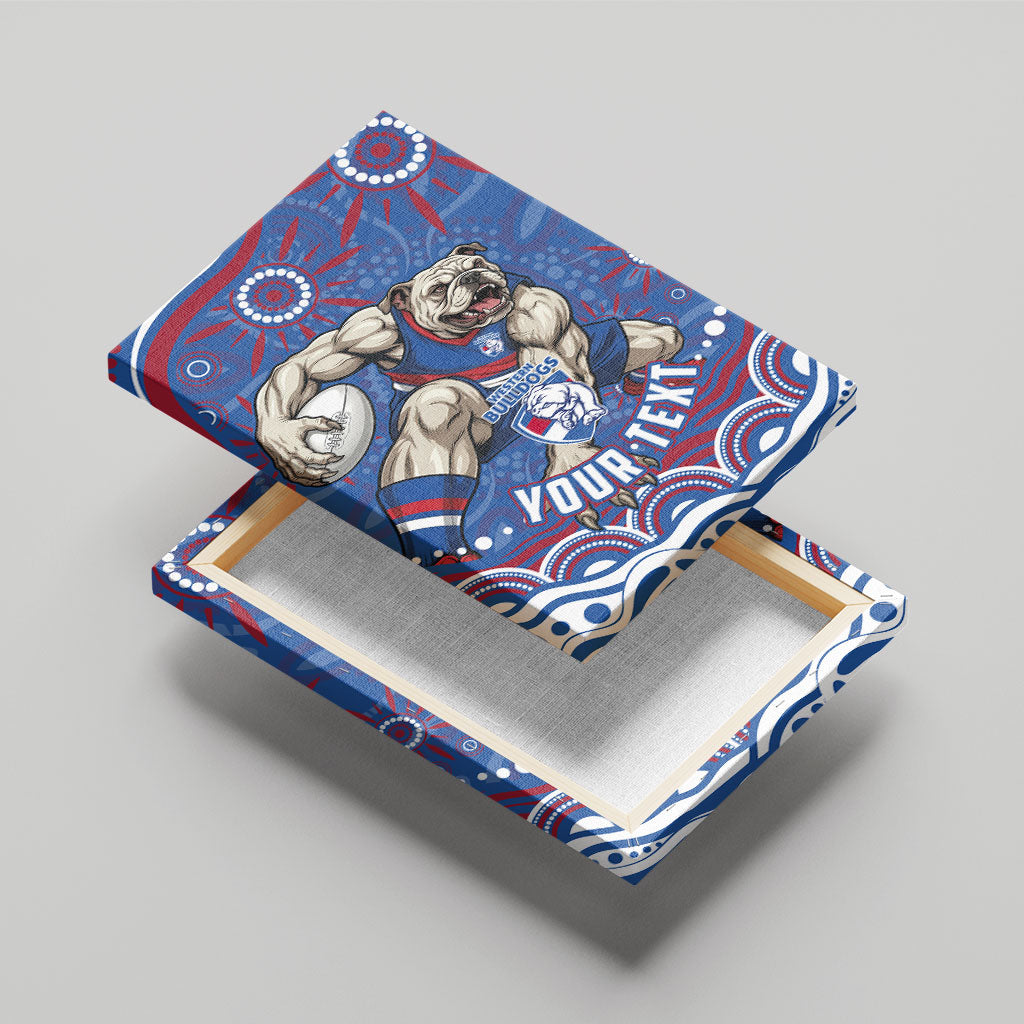 Personalized Western Bulldogs Football Mascot Canvas Wall Art Aboriginal Dot Art - Dreamtime Football Mascot