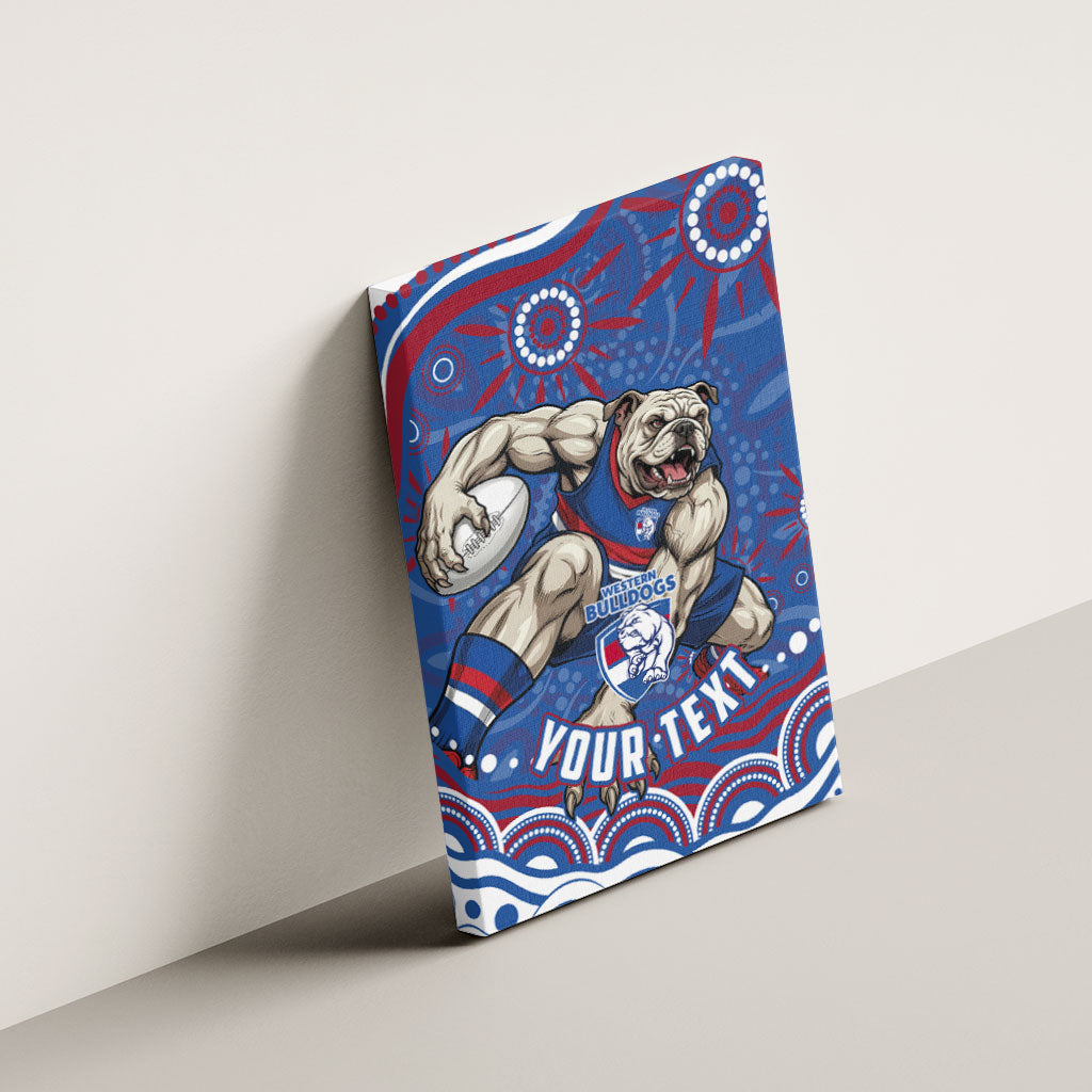 Personalized Western Bulldogs Football Mascot Canvas Wall Art Aboriginal Dot Art - Dreamtime Football Mascot