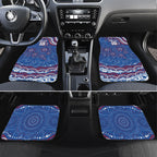 Personalized Western Bulldogs Football Mascot Car Mats Aboriginal Dot Art - Dreamtime Football Mascot
