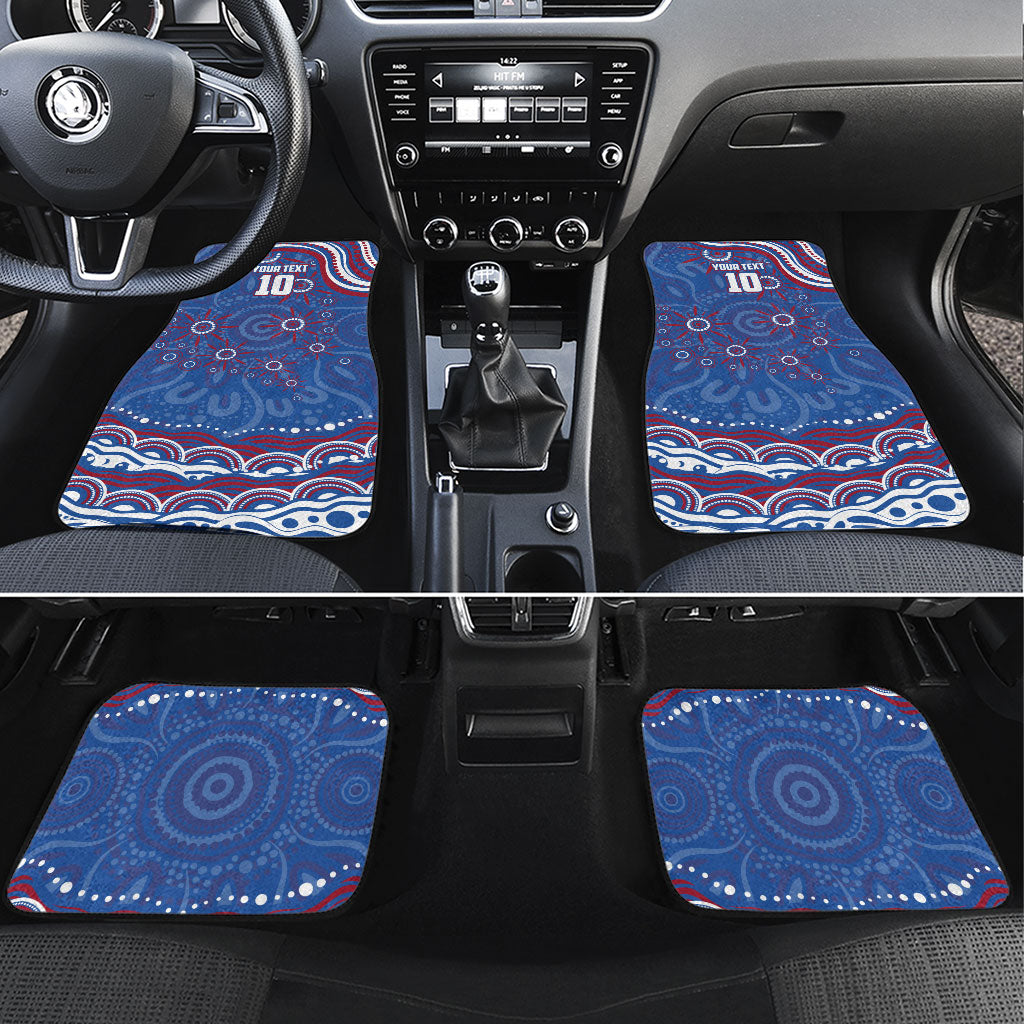 Personalized Western Bulldogs Football Mascot Car Mats Aboriginal Dot Art - Dreamtime Football Mascot