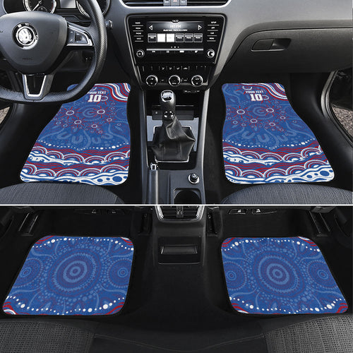 Personalized Western Bulldogs Football Mascot Car Mats Aboriginal Dot Art - Dreamtime Football Mascot