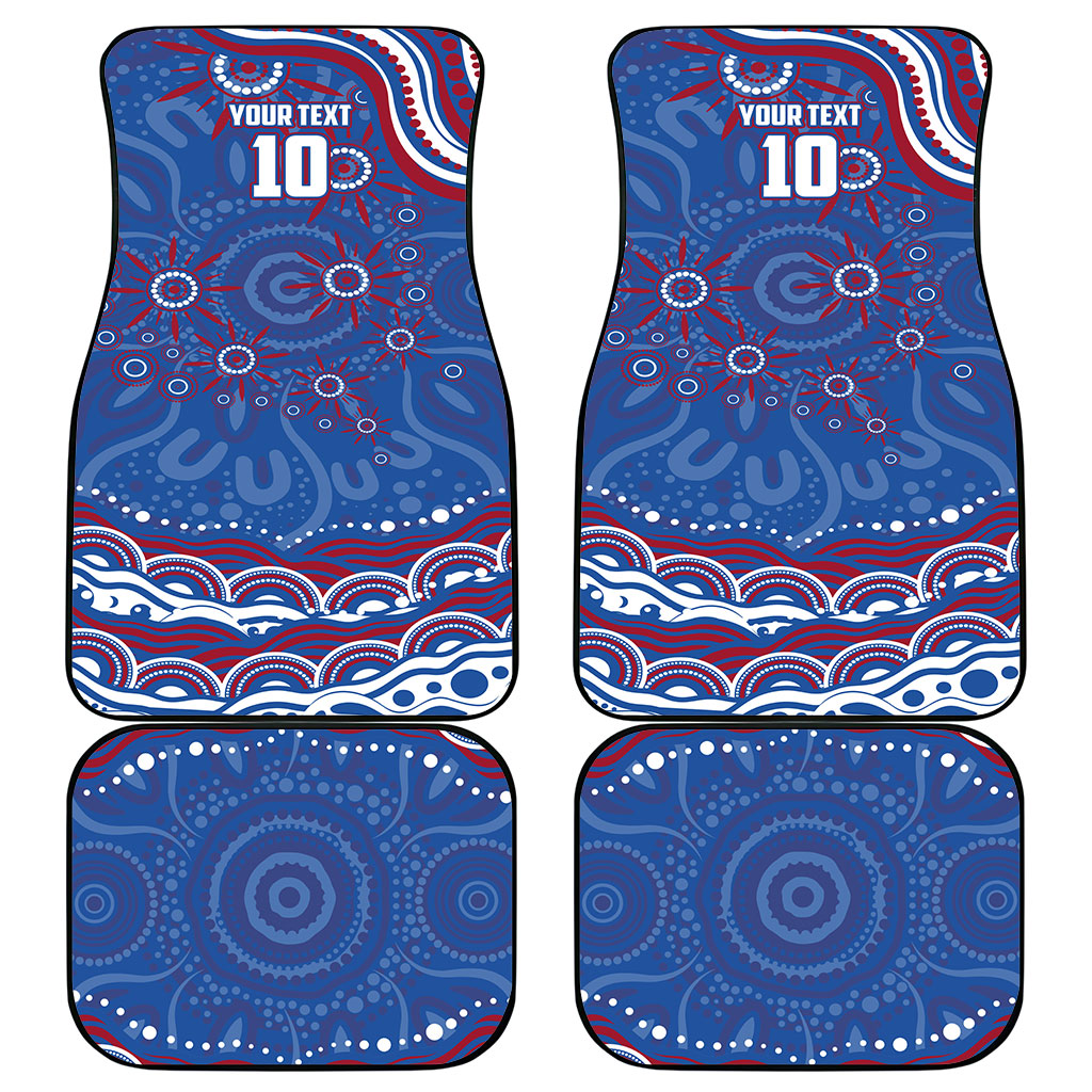Personalized Western Bulldogs Football Mascot Car Mats Aboriginal Dot Art - Dreamtime Football Mascot