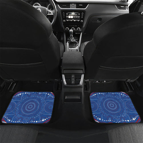 Personalized Western Bulldogs Football Mascot Car Mats Aboriginal Dot Art - Dreamtime Football Mascot